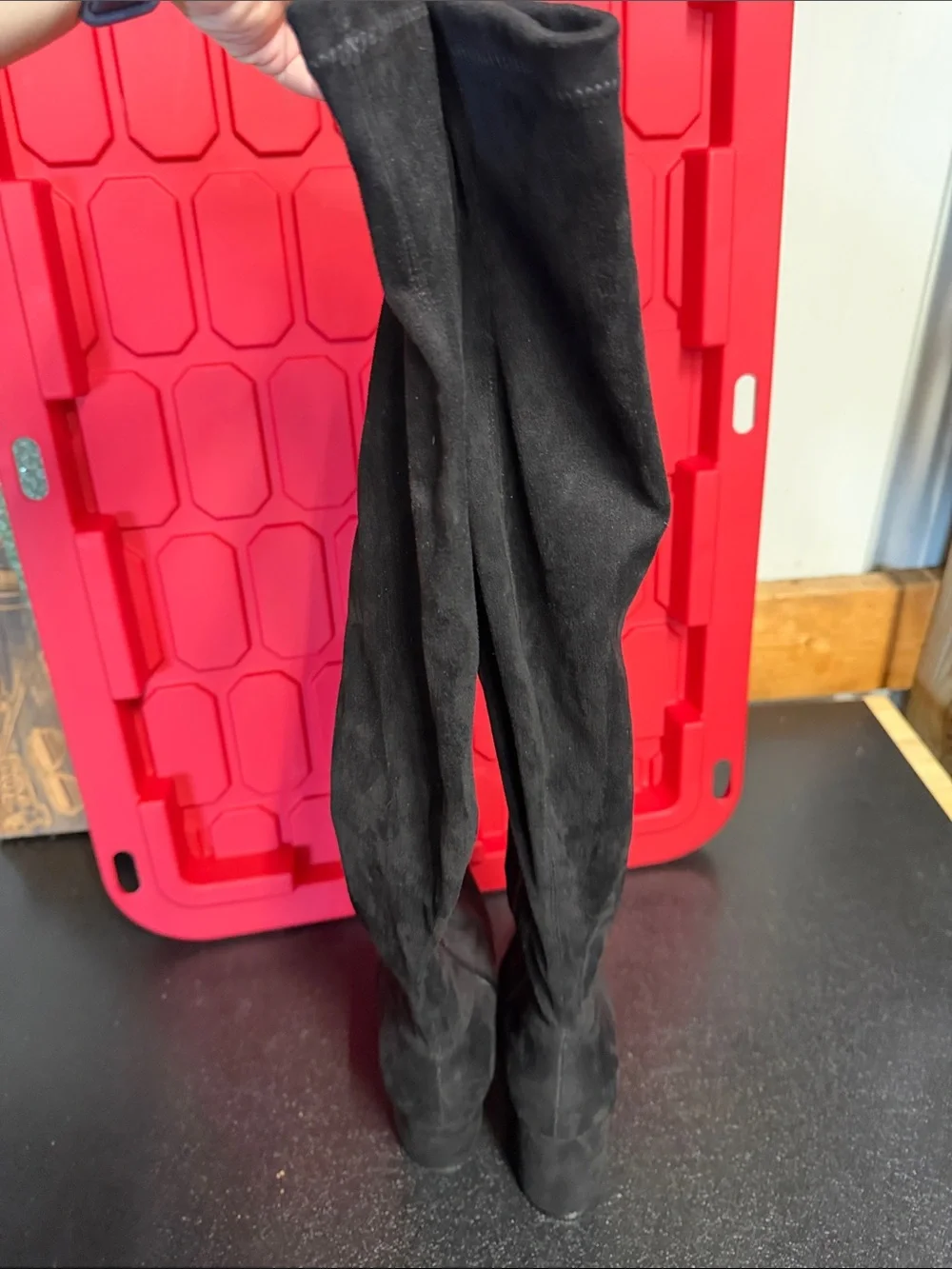 Steve Madden Black Over-the-Knee Pointed Toe Boots